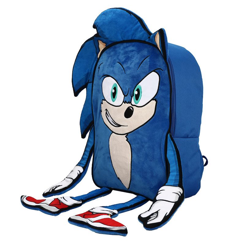 Sonic The Hedgehog Sonic Youth Plush Character Backpack, 3 of 9
