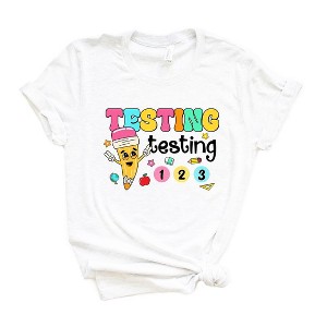 Simply Sage Market Women's Testing 1 2 3 Pencil Short Sleeve Graphic Tee - 1 of 4