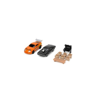Fast &#38; Furious Nano Hollywood Rides Dom&#39;s House Display Diorama with 2 1.65&#34; Scale Vehicles