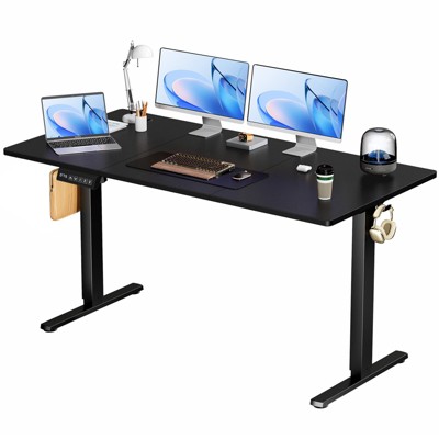 Dexmalle 63'' x 24'' Electric Computer Desk Height Adjustable with 3 Memory Heights & 2 Cable Holes
