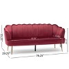 NicBex 3 Seater Sofa Couch with Deep Seat & Armrest Modern Upholstered Velvet Sofa with Metal Legs for Living Room - 3 of 4