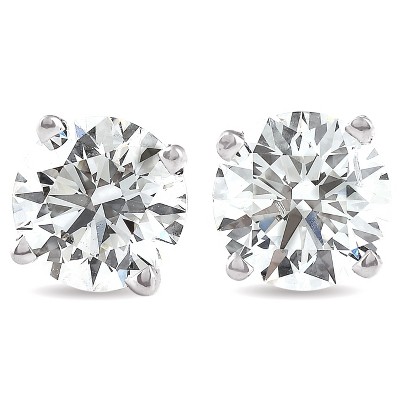 Pompeii3 1.50 Ct Round Cut Natural Diamond Studs in 14K White or Yellow Gold