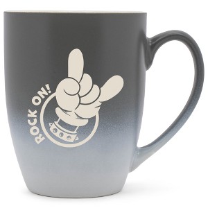 100 North Heavy Metal 10 Ounce Gray and White Two Toned Ombre, Comfortably Fits Your Hands, Ceramic Tea Coffee Cup Mug, Rock On! - 1 of 1