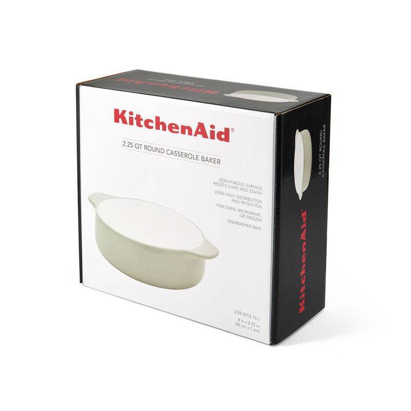 KitchenAid 2.25qt Vitrified Stoneware Round Casserole Baker Pistachio, 2 of 6
