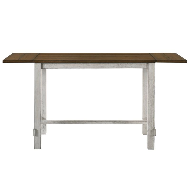 71&#34; Shipway Counter Height Table with Drop Leaf Antique Light Oak/Antique White - HOMES: Inside + Out, 4 of 11