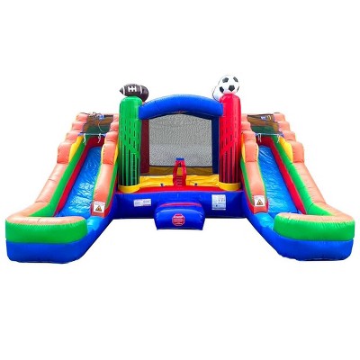 Pogo Bounce House Crossover Double Water Slide Bounce House Combo