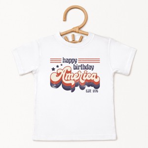 The Juniper Shop Happy Birthday America Retro Toddler Short Sleeve Tee - 1 of 4