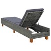 vidaXL Adjustable Sunbed with Cushion - Poly Rattan Outdoor Recliner - Gray - Comfortable and Durable - Industrial Style - Weather-Resistant Material - 4 of 4
