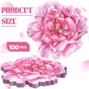 Aoibox Set of 100 Peony Floral Place Mats Spring Paper Disposable for Dining Table Parties Wedding Kitchen Decor Bridal Shower - 4 of 4