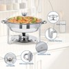 Chafing Dishes for Buffet, 5QT Round Buffet Servers and Warmers Set, Stainless Steel Food Warmers with Glass Lid for Parties, Banquet, Silver - 4 of 4