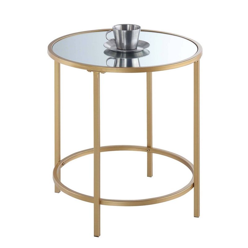 Gold Coast Deluxe Mirrored Round End Table - Johar Furniture , 4 of 6