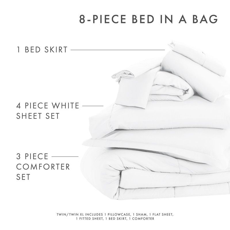 Essential Bed In A Bag Comforter Bedding Set, Ultra Soft, Machine Washable - Becky Cameron (8 Piece Set), 3 of 10