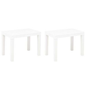 Garden Bench Set of 2 White Plastic Medium Lightweight - 1 of 4
