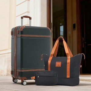 KWPZQEB Luggage Sets 3 Piece, Hardshell Luggage 24 Inch With Spinner Wheels, TSA Lock & Bags - 1 of 4