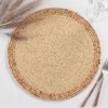 Saro Lifestyle Beaded Placemat, 14" Round, Natural (Set of 4) - 4 of 4