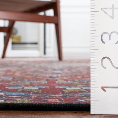 Tucson Red and Blue Synthetic Machine-Washable 8' x 10' Area Rug