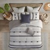 3 Pcs Stylish Boho Comforter Set,All Season Home Textile Lightweight Chic Trims & Pmpom Accent Bedding Set fits Modern Bedroom Decor - 3 of 4