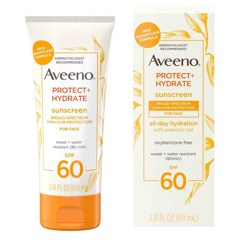 Aveeno Protect &#38; Hydrate Sunscreen Face Lotion - SPF 60 - 2 fl oz, 4 of 10
