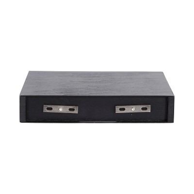 Havlock Black Wood 12" Floating Accent Shelves, Set of 3
