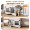 Dog Kennel Furniture, Wooden Dog Crate with Sliding Barn Door, 2 Storage Drawers and Removable Divider, 47.2" Decorative Dog House for Medium Dogs - 3 of 4