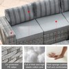 Marlton 9pc Wicker Outdoor Patio Furniture Set Conversation Sofa Sectional with Swivel Chairs and Cushions - 4 of 4