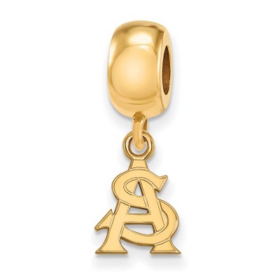 Black Bow Jewelry 14k Yellow Gold Plated Sterling Silver Arizona State Sun Devils NCAA Bead Charm