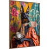 Amanti Art The Tea Connoisseur Doberman by Mowzu  Framed Canvas Wall Art - 2 of 4