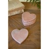 Pink Marble Heart Drink Coasters 4" Tall – Set of 4 by Kalalou - 3 of 4