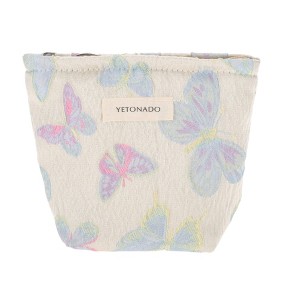 Unique Bargains Portable Embossment Butterfly Makeup Bag 1 Pc - 1 of 4