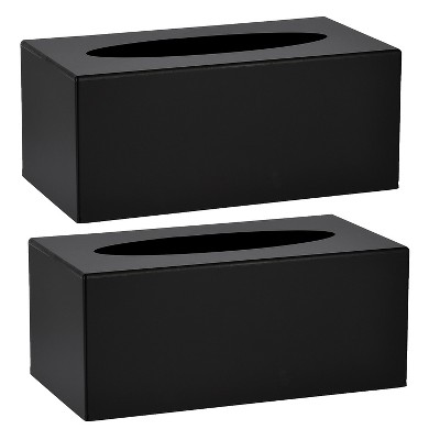 Alpine Industries Black Acrylic Tissue Box Containers for Home or Business 2/Pack (408-BLK-2PK)