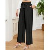 Coolmee Womens Wide Leg Palazzo Pants Belted High Waisted Business Casual Flowy Long Trousers with Pockets - 3 of 4