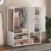 TIRAMISUBEST Austral 3 Door Armoire with Drawers - Mobile Lateral Filing Cabinet, Locking Wheels, Adjustable Shelf - 3 of 4
