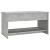 vidaXL Modern Coffee Table with Storage - Engineered Wood - Concrete Gray Finish - Rectangular Shape - Home Furniture - 40.2"x19.7"x20.7" Dimensions - 4 of 4