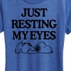 Women's - Peanuts - Resting My Eyes Snoopy Short Sleeve Graphic T-Shirt - 2 of 4