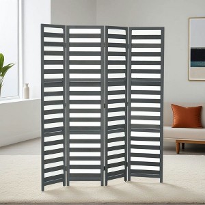 Resenkos Foldable Indoor Screen Divider - Room Divider for Bedroom/Office, 5.6', White Gray - 1 of 4