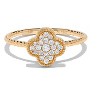 H.J. Namdar 0.18 ct tw Rope Edge Clover Diamond Ring 14K Gold Natural Diamonds - 2 of 4