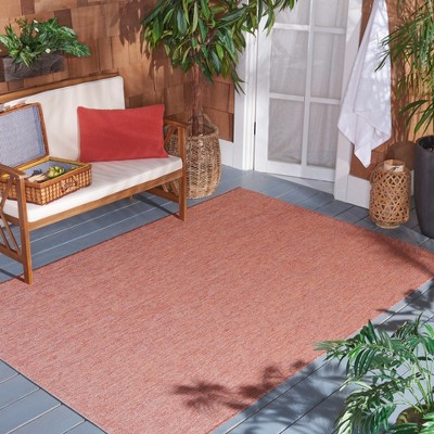 Rust Geometric Synthetic Easy Care 4' x 6' Rectangular Rug