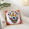 Saro Lifestyle Sugar Skull Pillow - Down Filled, 18" Square, White - image 3 of 3