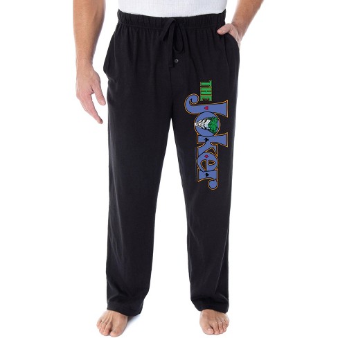 DC Comics Men s The Joker Script Logo Loungewear Sleep Bottoms Pajama Pants 3X Black