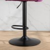 CAVINAS 24.8"-33"Chic Velvet Bar Stools Counter Height,Set of 2,360°Swivel Barstools with Adjustable Lifting,Back Tufted&Matte Black Footrest - 4 of 4