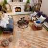 Interlocking Deck Tiles Striped Pattern, 12" x 12" Square Yellow Acacia Hardwood Outdoor Flooring for Patio - 3 of 4