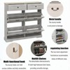 Slim Shoe Cabinet with 4 Flip-Drawers & 2 Drawers, Freestanding Entryway Storage Organizer, Adjustable Shelves - 2 of 4