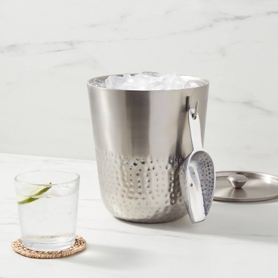 Hammered Metal Ice Bucket with Ice Scoop - Threshold&#8482;