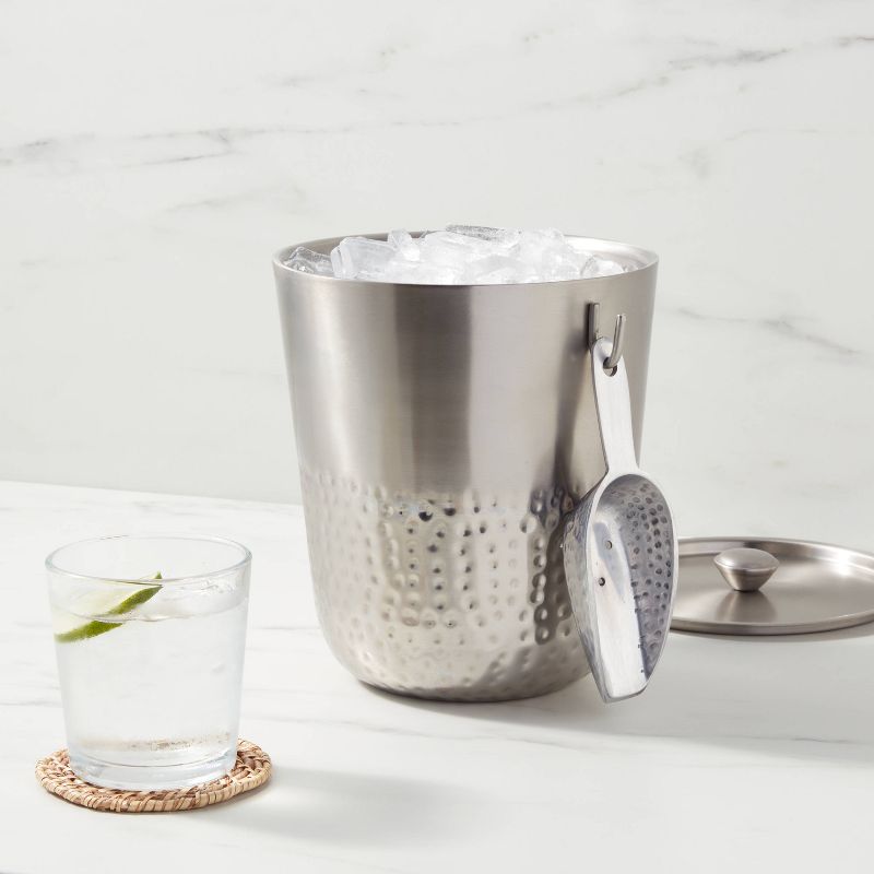 Hammered Metal Ice Bucket with Ice Scoop - Threshold&#8482;, 3 of 5