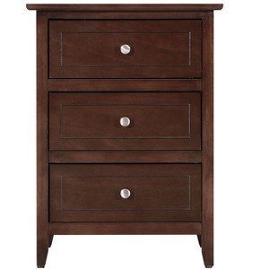 NicBex Nightstand with 3 Drawers Modern Side Table Storage Cabinet with Round Handles for Bedroom,Living Room - 1 of 4