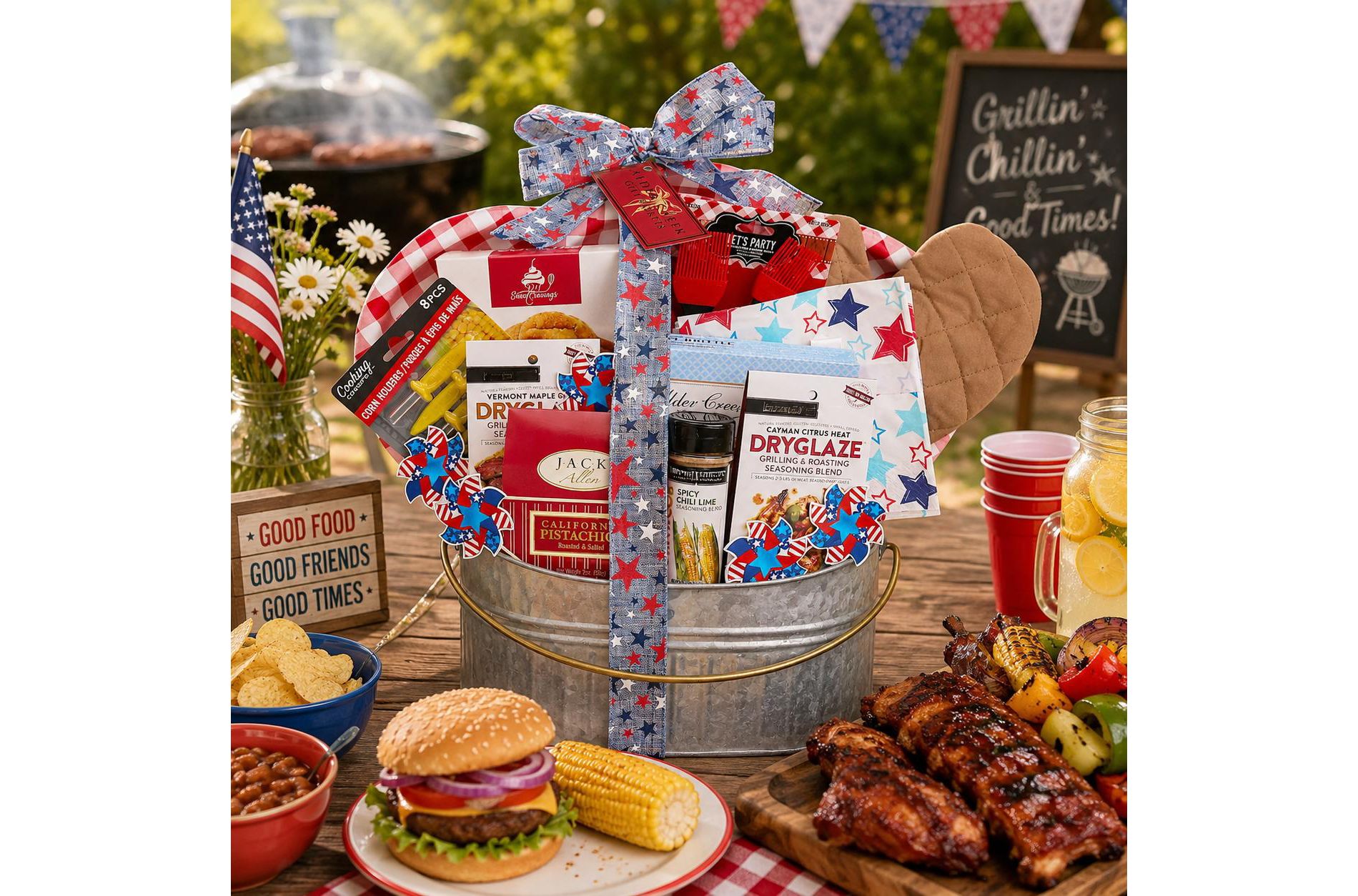 Grillin and Chillin BBQ Gift Basket for Summer