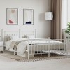 vidaXL White Metal Bed Frame with Headboard and Footboard - Double Bed with Under Storage Space - 2 of 4