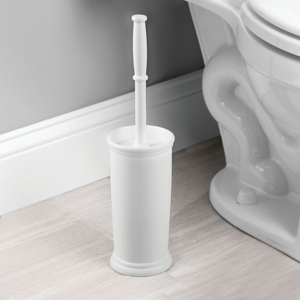 Photos - Toilet Brush Kent Plastic Toilet Bowl Brush and Holder White - iDESIGN