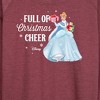 Women's - Disney - Full Of Christmas Cheer Cinderella Lightweight French Terry Wide Neck Long Sleeve Shirt - 2 of 4