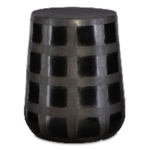 Uttermost Patchwork Gridded Black Garden Stool - 1 of 4